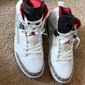 Jordan White and Red Sneakers